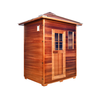 Sauna Kering Luar Ruangan Hemlock Kanada 3 Orang Dengan Jendela Ventilasi