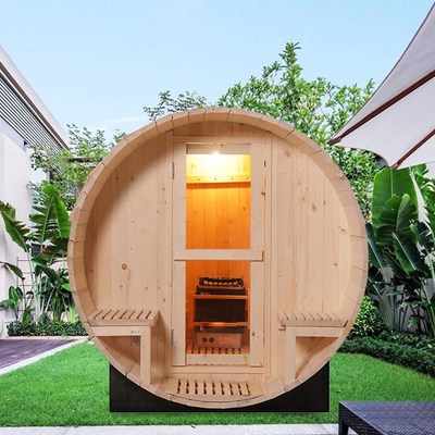 OEM Pine 2 Orang Barel Kayu Sauna 6000W Dengan Kompor Listrik