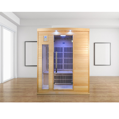 Hemlock Solid Wood Dry Far Infrared Sauna Untuk Rumah Ukuran 3 Orang