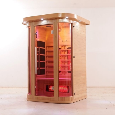 1750W Indoor Kayu Solid Spektrum Penuh Inframerah Ruang Sauna Rumah 2 Orang