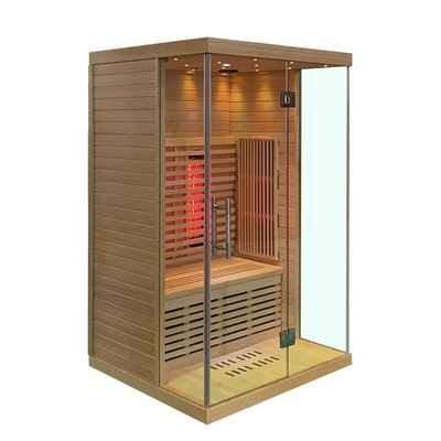 Spektrum Penuh Dan Panel Karbon Hemlock Ruang Sauna Inframerah Jauh Ukuran 2 Orang