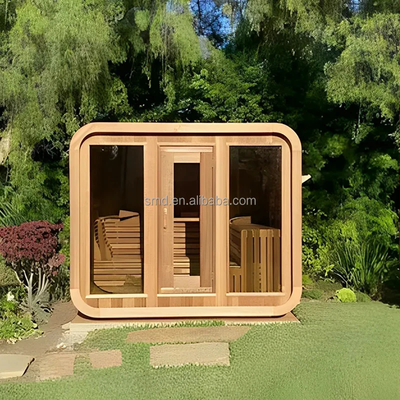 Sauna Kering Luar Ruang Bluetooth Kayu Cedar Dengan Interior Hemlock