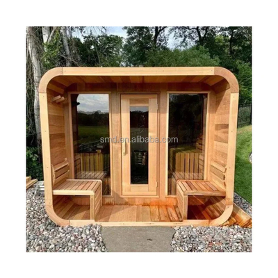 Sauna Kering Luar Ruang Cedar Untuk 5-6 Orang Dengan Pintu Kaca Penuh / Sistem Musik Bluetooth