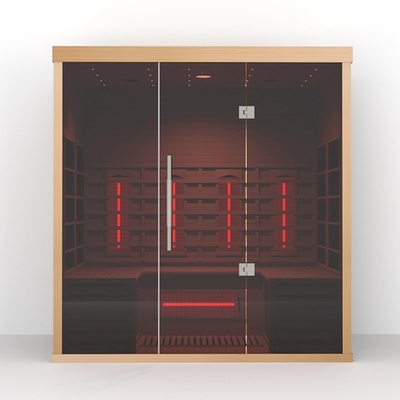 Hemlock Wood 4 Orang Smartmak Sauna Unit Sauna Kering Inframerah Jauh Untuk Rumah 2700w