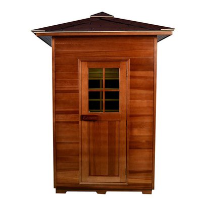 Sauna Taman Belakang Kayu Cedar Merah Solid Sauna Luar Ruangan Kustom 2 Orang