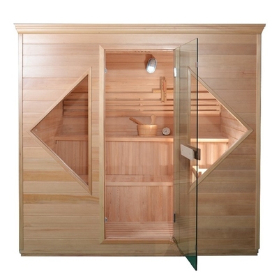 Gagang Pintu Kayu Redwood Cedar Home Steam Sauna Room Dengan Lampu Baca