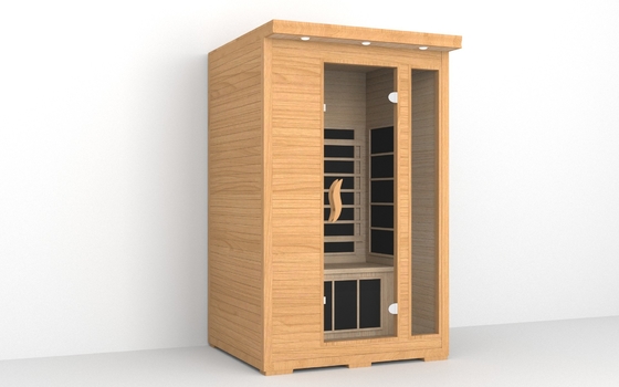 Sauna Inframerah Spektrum Penuh Dalam Ruangan 2 Orang Dengan Jendela Ventilasi