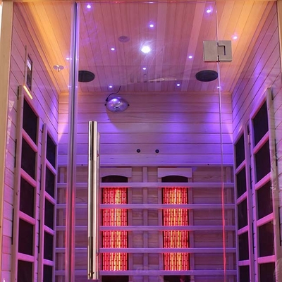Panel Karbon Spektrum Penuh Sauna Inframerah Jauh Kayu Solid Indoor