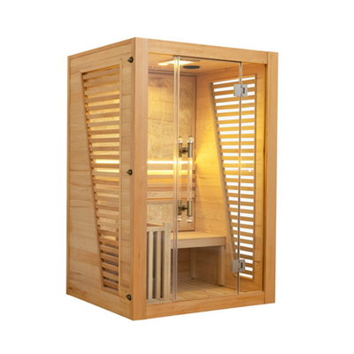 Sauna Uap Kayu 2 Orang Ukuran Tradisional Dalam Ruangan