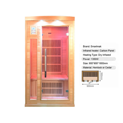 Ruang Sauna Kayu Solid Dalam Ruangan Satu Orang OEM ODM Tersedia