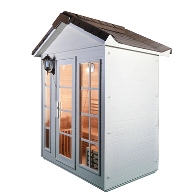 Ruang Sauna Uap Kayu Cedar Merah Solid 1 Orang Dengan Kompor 6KW