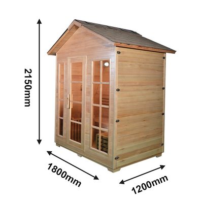 Red Cedar Hemlock Luar Ruangan Kayu Solid Ruang Sauna Uap Satu Orang