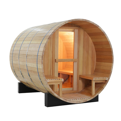 Ruang Sauna Luar Ruangan Barel Kayu Solid Cepat Panas 6 - 8 Orang 6000W