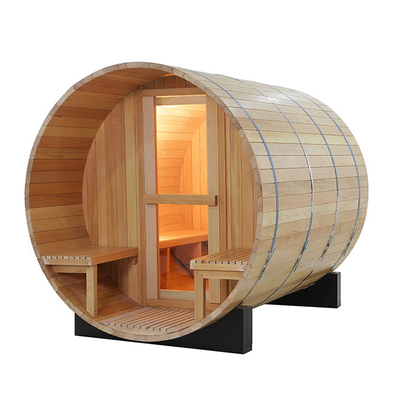 Ruang Sauna Luar Ruangan Barel Kayu Solid Cepat Panas 6 - 8 Orang 6000W