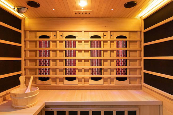 Multi Orang Kayu Solid Inframerah Gabungan Sauna Ruang Uap OEM Dapat Diterima