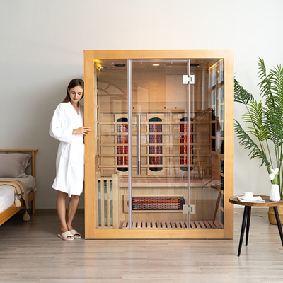 Multi Orang Kayu Solid Inframerah Gabungan Sauna Ruang Uap OEM Dapat Diterima