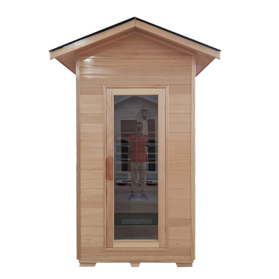 Tabung Keramik Kayu Solid Luar Ruangan Sauna Kering Modern 1 Orang