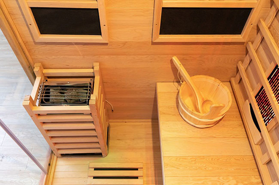 Ruang Sauna Kayu Inframerah Dan Uap Sistem Ganda Untuk Penggunaan Keluarga