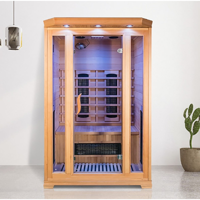 Ruang Sauna Inframerah Rumah Kustom Hemlock 2 Orang Dengan Oxygen Ionizer