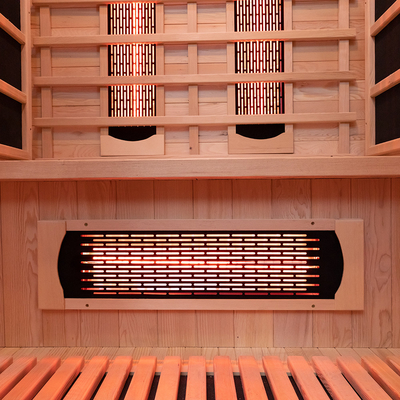 Sauna Kering Inframerah Luar Ruangan Kayu Solid 2 Orang Dengan Sirap Tahan Air
