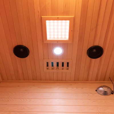Sauna Kering Inframerah Luar Ruangan Kayu Solid 2 Orang Dengan Sirap Tahan Air