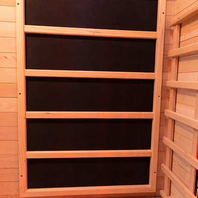Canada Hemlock Wooden Outdoor Spektrum Penuh Ruang Sauna Inframerah 2 Orang Ukuran