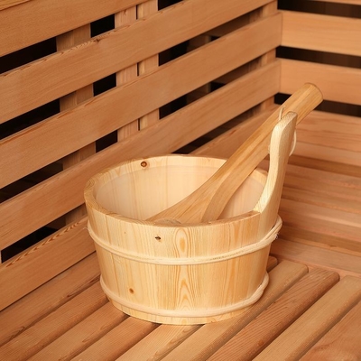 Ruang Sauna Kubus Luar Kayu Cedar Merah 8 Orang Dengan Kompor Listrik
