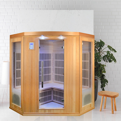 Desain Sudut Rumah 3 - 4 Orang Kayu Sauna Inframerah Jauh Dalam Ruangan dengan EMF Rendah