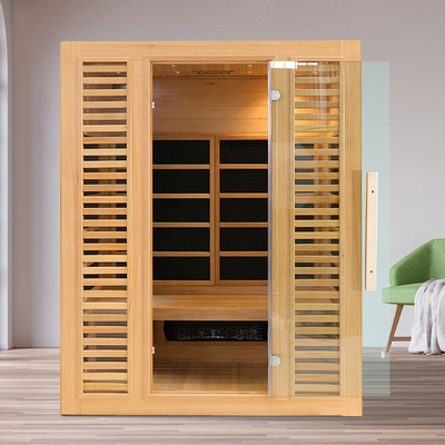 3 Orang Indoor Hemlock Wood Far Infrared Dry Sauna Room Dengan Oxygen Ionizer