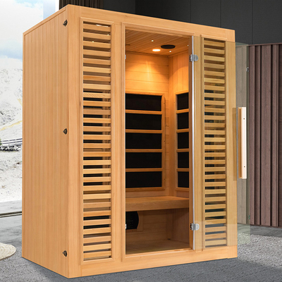 3 Orang Indoor Hemlock Wood Far Infrared Dry Sauna Room Dengan Oxygen Ionizer