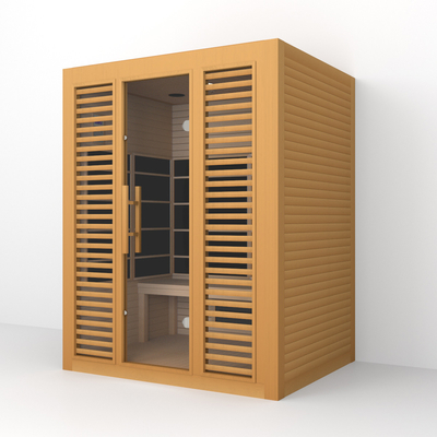 3 Orang Indoor Hemlock Wood Far Infrared Dry Sauna Room Dengan Oxygen Ionizer