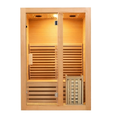 Ruang Uap Sauna Kayu Hemlock Satu Orang Tradisional
