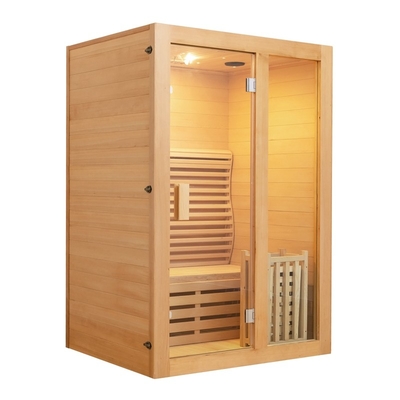 Ruang Uap Sauna Kayu Hemlock Satu Orang Tradisional