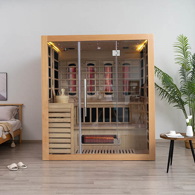 Kombinasi Sauna Uap Inframerah Dalam Ruangan Tradisional Untuk 4 Orang 2700W