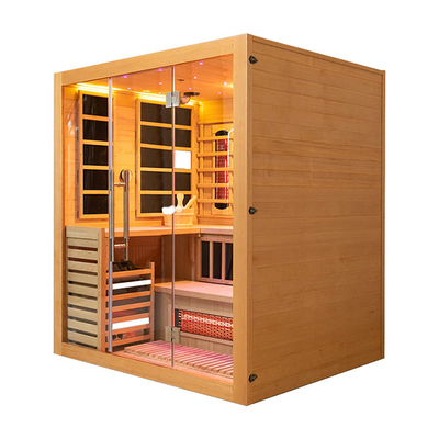 Kombinasi Sauna Uap Inframerah Dalam Ruangan Tradisional Untuk 4 Orang 2700W