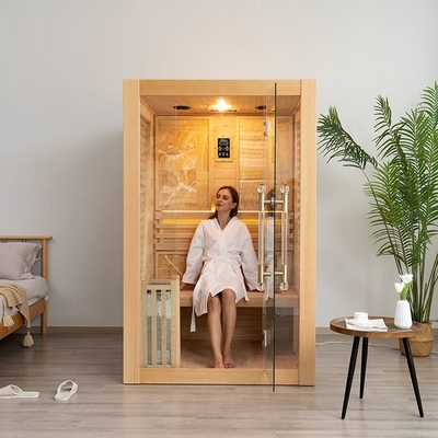 Rumah Kayu Cedar Merah Sauna Uap Tradisional Dalam Ruangan Untuk 2 Orang