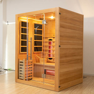3 Orang Bluetooth Kompatibel Kayu Steam Infrared Sauna Untuk Rumah