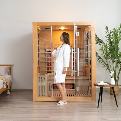 3 Orang Bluetooth Kompatibel Kayu Steam Infrared Sauna Untuk Rumah