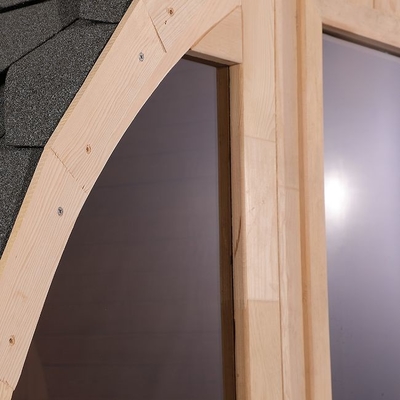 OEM Kayu Solid Outdoor Sauna Steam Barrel Tradisional Untuk 6 Orang