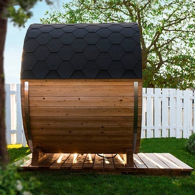 OEM Kayu Solid Outdoor Sauna Steam Barrel Tradisional Untuk 6 Orang