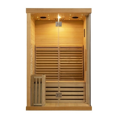 Canada Red Cedar Wooden 2 Orang Sauna Uap Tradisional Dalam Ruangan Untuk Rumah