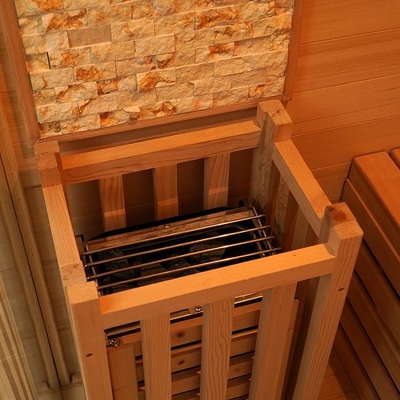 Canada Red Cedar Wooden 2 Orang Sauna Uap Tradisional Dalam Ruangan Untuk Rumah
