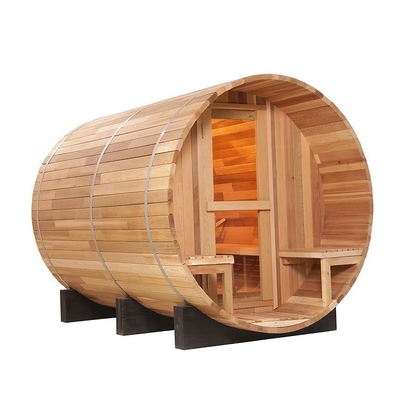 OEM Solid Wood Red Cedar Outdoor Barrel Steam Sauna Untuk Halaman Belakang