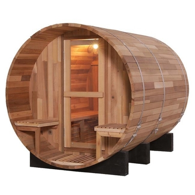 OEM Solid Wood Red Cedar Outdoor Barrel Steam Sauna Untuk Halaman Belakang