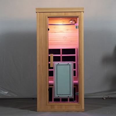 Canadian Hemlock Wooden Full Spectrum Ruang Sauna Inframerah Jauh Satu Orang