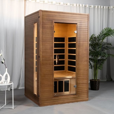 Pemanas Panel Karbon Kayu Solid Dalam Ruangan Ruang Sauna Inframerah Jauh Untuk 2 Orang