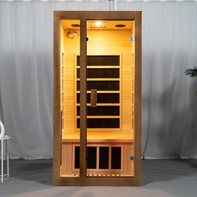 Hemlock Wood Indoor Home Full Spectrum Sauna 2 Orang Ukuran OEM Dapat Diterima