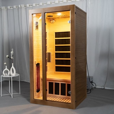 Hemlock Wood Indoor Home Full Spectrum Sauna 2 Orang Ukuran OEM Dapat Diterima