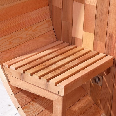 Pemanas Listrik Kayu Cedar Merah Bening Pemandangan Panoramic Uap Basah Sauna Outdoor
