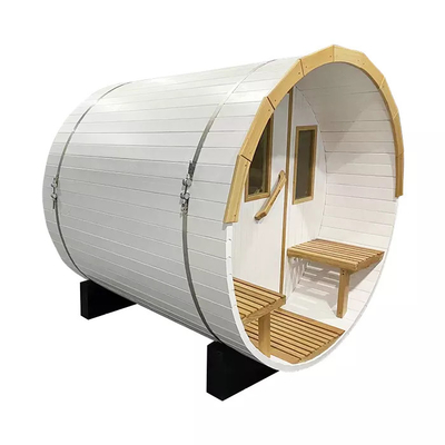White Garden Outdoor 4 Orang Wood Barrel Sauna Desain Baru